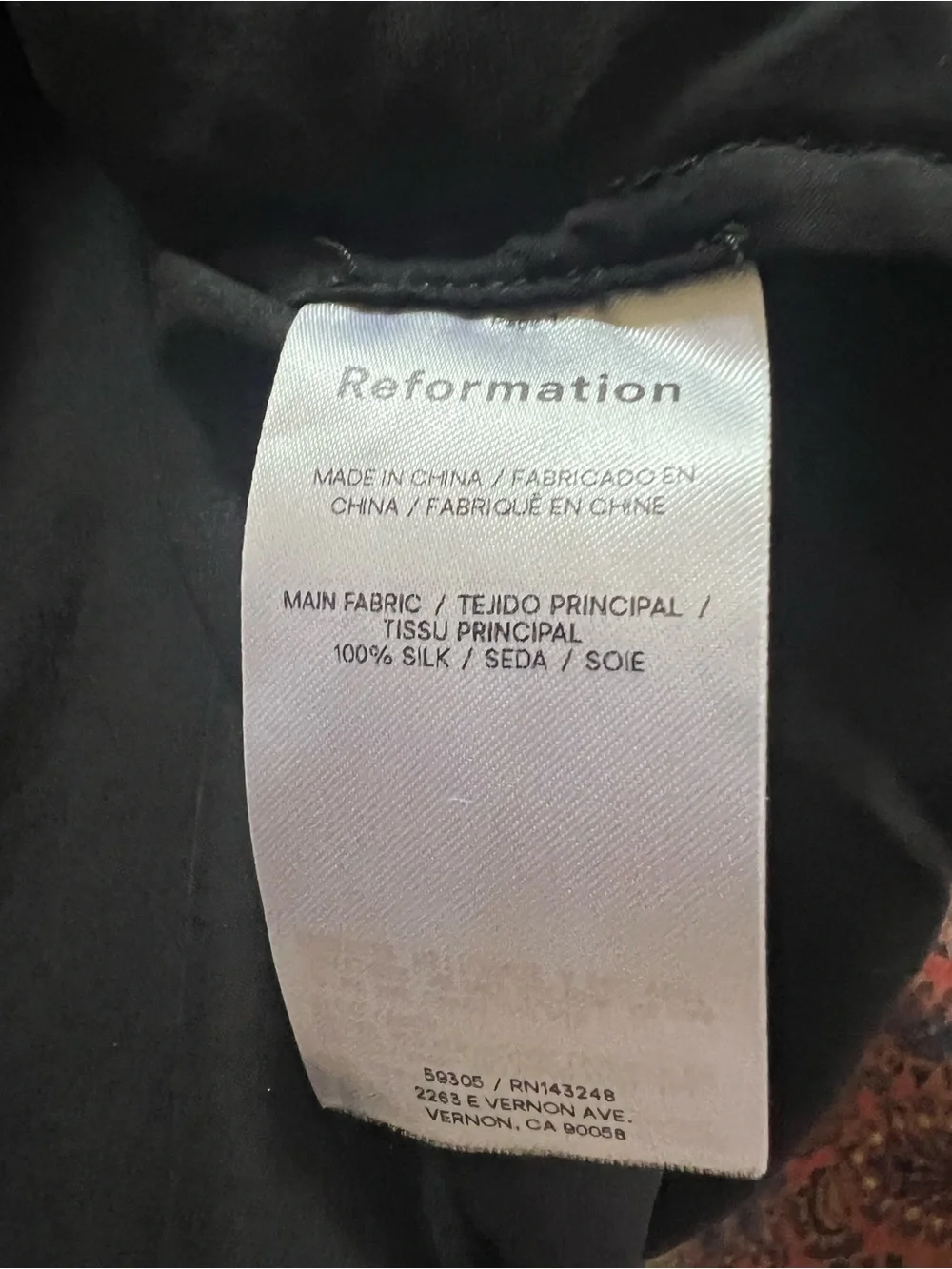 Reformation Lucinda Black Silk Satin Witchy lace-Trim Tie-Front Crop Blouse